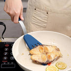 To encounter 5 Pieces Silicone Spatula Set, Non-Stick Silicone Turner Spatulas, Heat Resistance Cooking Utensils, Flip Turner for Fish, Egg, Pancake, Navy Blue