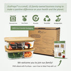 Large Glass Bento Box Containers with Bamboo Lids, 3 Compartment Glass Meal Prep Container Set (2 Pack, XL) - 100% Plastic Free, Eco-Friendly Lunch Containers, Bento Boxes for Adults