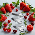 Stainless Steel Strawberry Huller Fruit Stem Remover Home Kitchen Tools for Cherry Tomato, Silver, 2.8 * 1, 2PCS