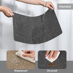 Myir JUN Placemats Dual Sided, Faux Leather Place Mats Set of 6 Indoor Placemat for Dining Table Outdoor Place Mat Manteles Individuales Square Non-Slip Washable Table Mats (Gray Beige, Set of 6)