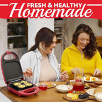 Egg Bite Maker with 2 Silicone Egg Molds for Breakfast Sandwiches, Breakfast Maker, Omelet Pan, Healthy Snacks or Desserts, Red