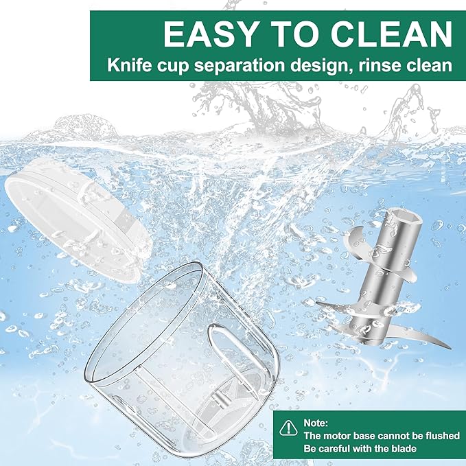 250ML Electric Garlic Chopper, Mini Portable Vegetable Chopper, Food Processor with USB Charging for Onion, Garlic, Chili, Ginger, Veggie