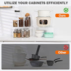 Acrylic Cabinet Organizer, Shelf Organizer, Set of 2 Spice Organization for Cabinet, Spice Rack, Stackable Kitchen Countertop Organizer | Cupboard, Pantry Shelves, and Storage Space Saver