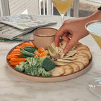 Mora Ceramic Flat Dinner Plates Set of 6, 10.5 in High Edge Dish Set - Microwave, Oven, and Dishwasher Safe, Scratch Resistant, Modern Dinnerware- Kitchen Porcelain Serving Dishes - Chai