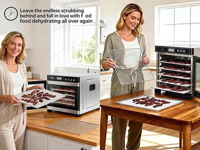 Mesh Silicone Dehydrator Sheets, 10x11 in 10 Pcs/Sets for Food Dehydrator & Freeze Dryer (10x11 INCH Mesh Silicone Dehtdrator Sheet)