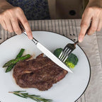 Alata Kate 24-Piece Silverware Set with Steak Knife, Stainless Steel Flatware Set Service for 4, Mirror Polished Cutlery Set Dishwasher Safe