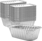 Chef-Grade Extra-Thick 6 x 3.75 in Foil Loaf Pans 50Pk. Best Disposable Bakeable 1Lb Aluminum Tin Pan for Baking Bread Small Meatloaf or Lemon Bundt Cake for Holiday Gifts, Bake Sales or Fundraisers