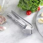 New Star Foodservice Commercial Grade Self Cleaning Cast Aluminum Garlic Press, 6.5-Inch