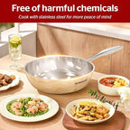 Sunhouse – 9.5 Inch / 24 cm Stainless Steel Frying Pan, Tri-Ply Stainless Steel Construction, PFOA-FREE, Stay-Cool Handle, Induction Compatible with All Cooktops, Dishwasher Safe