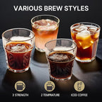 Coffee Maker with Grinder, Programmable Hot and Cold Coffee Maker with 22 oz Glass Carafe, Fully Automatic Coffee Machine with Timer, Removable Filter, Black Americano Coffee Machine