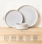 TheTerra Ceramic Dinnerware Sets for 6, 18 Pieces Porcelain Lightweight Plates and Bowls Sets, Scratch Resistant Dish Set, Oven & Microwave & Dishwasher Safe