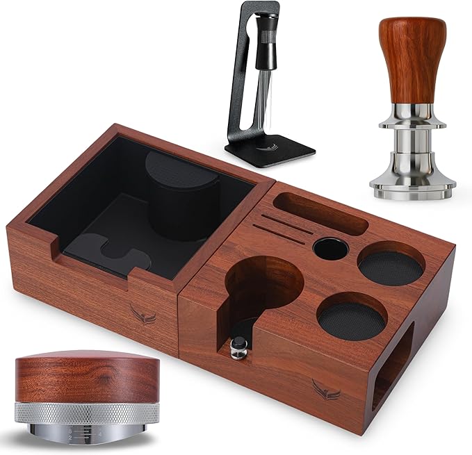 54mm Espresso Kit For Breville – Calibrated Tamper, Distributor, WDT Tool, Rosewood Tamping Station & Knock Box | Breville Espresso Must-Have