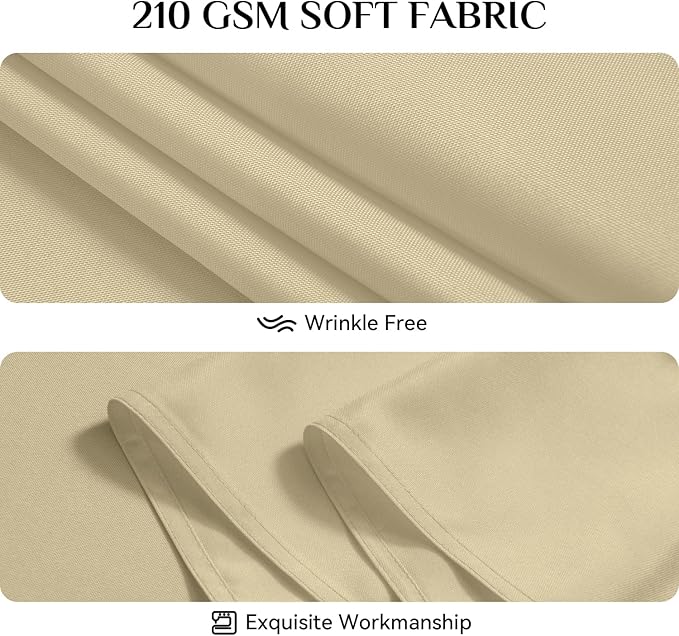 Softalker Rectangle Tablecloth, Waterproof & Stain Resistant Table Cloths Wrinkle Free Fabric Washable 210GSM Polyester Table Cover for Dining/Party/Outdoor - 60 x 102 inch,Khaki