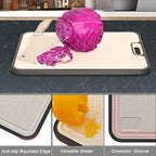 Titanium Cutting Boards for Kitchen, Double Sided Food Grade Cutting Board, Pure Titanium & Wheat Straw PP Chopping Board for Meat, Vegetables and Fruits 15.15×10.43in