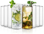 Highball Drinking Glasses Set of 8 | 15 oz Capacity | Thin And Light Borosilicate Tumblers Can Be used For Drinking Beer, Cocktail, Water,Whiskey,Milk