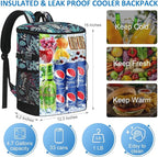 Cooler Backpack 33 Cans Backpack Coolers Insulated Leak Proof Soft Beach Cooler Bag for Men Women Ice Chest Backpack Camping Hiking Picnic Travel Cooler Lunch Backpack