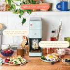 Beautiful Perfect Grind Programmable Single Serve Coffee Maker with Touch Display and Integrated Burr Grinder, Auto Coffee Strength Selection, 64oz Water Reservoir (Hydrangea)