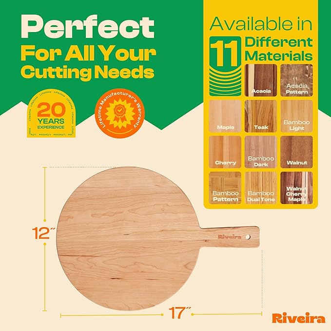 Riveira Cherry Wood Cutting Board – Gourmet Black Cherry Grandeur: 17 x 12 Wooden Cutting Board – Wooden Cutting Boards For Kitchen Decorative – Innovative Juice Grooves Cherry Wooden Chopping Board