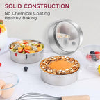 Onader 6 Inch Round Cake Pan Tin Set of 3, Stainless Steel Small Baking Pan for Wedding Birthday
