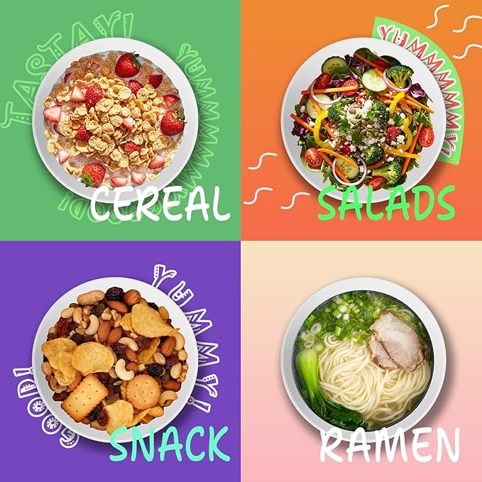 Wheat Straw Bowls 26 OZ, Plastic Bowls Reusable, Unbreakable Cereal Bowls Set of 6, Small Soup Bowl Salad Bowl for Kitchen, Microwave & Dishwasher Safe, White