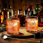 Futtumy Coach Nutrition Facts Whiskey Glass, Coach Gifts for Men, Basketball Coach Gifts, Baseball Coaches Gift, Best Coaches Gift for Soccer Softball Volleyball for Graduation Competition Christmas
