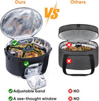CrockPot & Hamilton Beach Slow Cooker Carrying Bag - 6-8 Quart, Portable Travel Bag with Lid Fastener, See-through Window