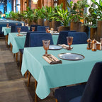 sancua 2 Pack Turquoise Tablecloth 60 x 102 Inch, Rectangle Table Cloth for 6 Feet Tables - Stain and Wrinkle Resistant Washable Polyester Table Cover for Dining Tables, Buffet Parties and Camping