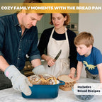 4.6 Quart Dutch Oven for Sourdough Bread Baking, Combo Oval Enameled Cast Iron Bread Pan with Lid, Bread Dutch Oven for a Crispy Crust, Teal