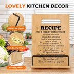 Retirement Gifts for Woman Cookbook Stand, Best Retiremen Gifts for Woman 2025, Happy Retirement Gifts for Women Men Mom Teacher Nurse Coworkers Retirees, Funny Retired Gifts Recipe Book Holder