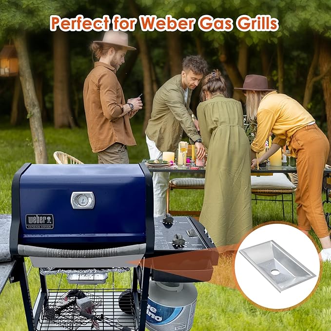 99251 Grease Tray for Weber Genesis Silver A, Drip Pan Tray for Weber Spirit 200 Series, Spirit E-210 with Side-Mounted Control Knobs, Spirit 500 Grease Tray Parts for Weber 85897