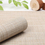 Myir JUN Placemats Set of 6, Vinyl Woven Placemats Place Mats Indoor Washable Table Mats Non-Slip Place mats for Dining Table (Beige, Set of 6)