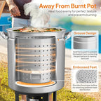 ROVSUN 102-Quart Stainless Steel Turkey Fryer & Seafood Boil Pot with Basket, Lid & Hook, Large Stock Pot for Outdoor Cooking of Turkey, Crawfish, Crab, Lobster & Shrimp