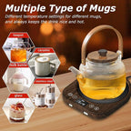 PUSEE Candle Mug Warmer Electric,Auto On/Off Gravity-Induction Coffee Mug Warmer with 9 Temp Settings,1-9 Timer Candle Melter Warmer Beverage Coffee Warmer Practical Portable Warmer for Home & Office