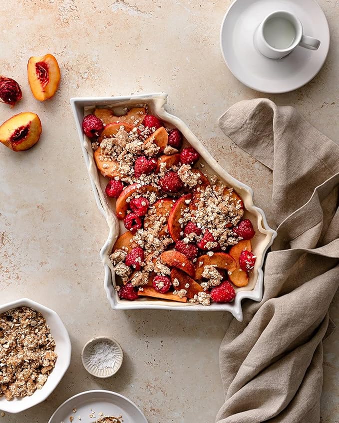 Georgia Shaped Baking Dish, Serving Platter or Decorative Tray Charming Porcelain Bakeware Oven Microwave and Dishwasher Safe