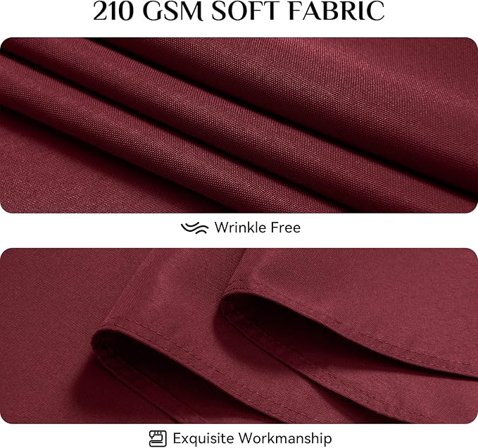 Softalker Rectangle Tablecloth, Waterproof & Stain Resistant Table Cloths Wrinkle Free Fabric Washable 210GSM Polyester Table Cover for Dining/Party/Outdoor - 60 x 102 inch,Burgundy