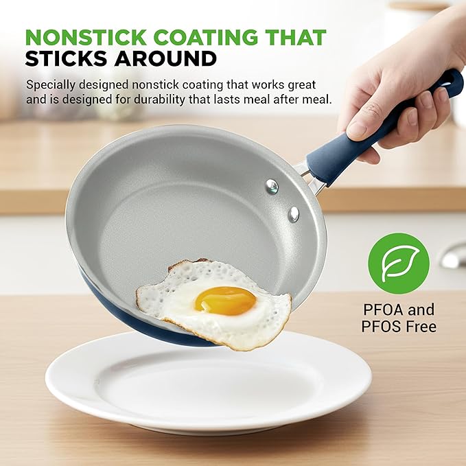 NutriChef Professional 20 Pc Kitchen Set in Navy Blue - Durable Non-Stick Pots and Pans with Bakeware, Compatible with Any Cooktop, Easy Clean