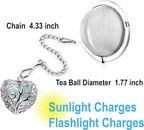 2pcs Tea Infuser Tea Strainers for Loose Tea Luminous Heart Pendant Loose Leaf Tea Steeper Tea Ball Handmade Fluorescent Stone Tea Diffusers for Loose Tea Tea Sets for Women