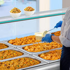 WILPREP 12-Pan Commercial Food Warmer with Sneeze Guard, Twelve 1/3 Pans, 1500W Countertop Electric Steam Table, 86-185°F Adjustable Temp Control, Stainless Steel Buffet Bain Marie