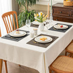 Romanstile Reversible Vinyl Placemats Set of 4, Faux Leather 100% Waterproof Oil-Proof Wipeable Place Mats, Heat Resistant Dual Sided Table Mats for Kitchen/Dining/Party (Grey Brown, 12 x 17 Inch)