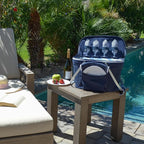 Picnic at Ascot Patented Collapsible Insulated Picnic Basket Equipped with Service For 4- Designed and Assembled in USA