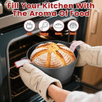 ARC 5QT Cast Iron Dutch Oven for Bread Baking with Skillet Lid, Sourdough Bread Baking Supplies Kit inc. Proofing Basket & Lame, Dutch Oven Pot for Sourdough, Braising, Frying, Bread Oven