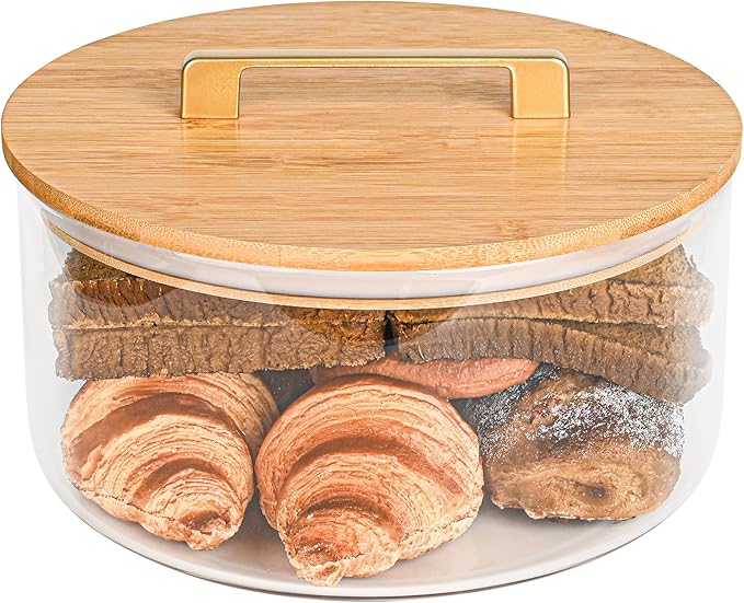 Large Salad Bowl, 155 oz Trifle Bowl Glass with Sealed Lid,Large Glass Food Storage Versatile Serving Bowl for Laying Ice Cream,Cake,Cupcake,Salad,Fruit,Baking,Dessert and Party Diy, Microwave Safe