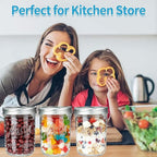 Wide Mouth Mason Jars 16 oz with Lids [8 Pack], Mason Jars with Lids, Canning Jars with Leak Proof, 16 oz Glass Jars for Fermenting, Meal Prep, Freezing, Preserving