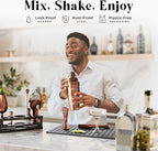 BARE BARREL® Mixology Bartender Kit Bar Set | 16-Piece Cocktail Shaker Set | Martini Barware Mixing Tools for Home Bartending | Incl. 35 Recipe Cards | Gift Set (24oz Cobbler Shaker, Copper/Black)