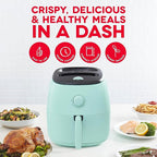 DASH Tasti-Crisp™ Electric Air Fryer Oven, 6 Qt. Family Size, Aqua – Compact Air Fryer with Large Basket for Healthier Food in Minutes, Ideal for Small Spaces - Auto Shut Off, Analog, 1700-Watt