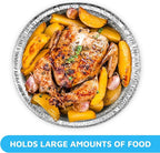 MontoPack 7” Round 100 Pack Aluminum Foil Pans with Clear Lids | Disposable Containers with Straight Walls for Storing, Baking, Meal Prep & Reheating | Freezer & Oven Safe, Recyclable