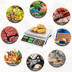 Price Computing Scale, 66lb Digital Commercial Food Meat Produce Weighing Scale with Green Backlight LCD for Farmers Market, Retail Outlets, Dry Battery Powered, Not for Trade