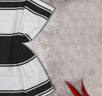 Native Fab Black Kitchen Towels 18x28 Inch, 12 Pack, Wide Stripe, Highly Absorbent, Quick Dry, Durable, Cotton Dish Towels for Wiping Hands, Drying Dishes, Counter Cleaning Dishcloth Set - Black