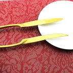 6-Piece Flatware Set,Extra Thick Heavy Duty - 18/10 Stainless Steel Cutlery Sets,High Matte Finish Gold Flatware Sets Service for 1,Multipurpose Use for Home,Kitchen,Tableware Utensil Sets