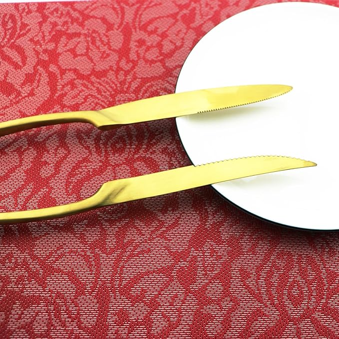 24-Piece Flatware Set,Extra Thick Heavy Duty - 18/10 Stainless Steel Cutlery Sets,High Matte Gold Finish Silverware Flatware Sets Service for 4, Use for Home,Kitchen Utensil Sets